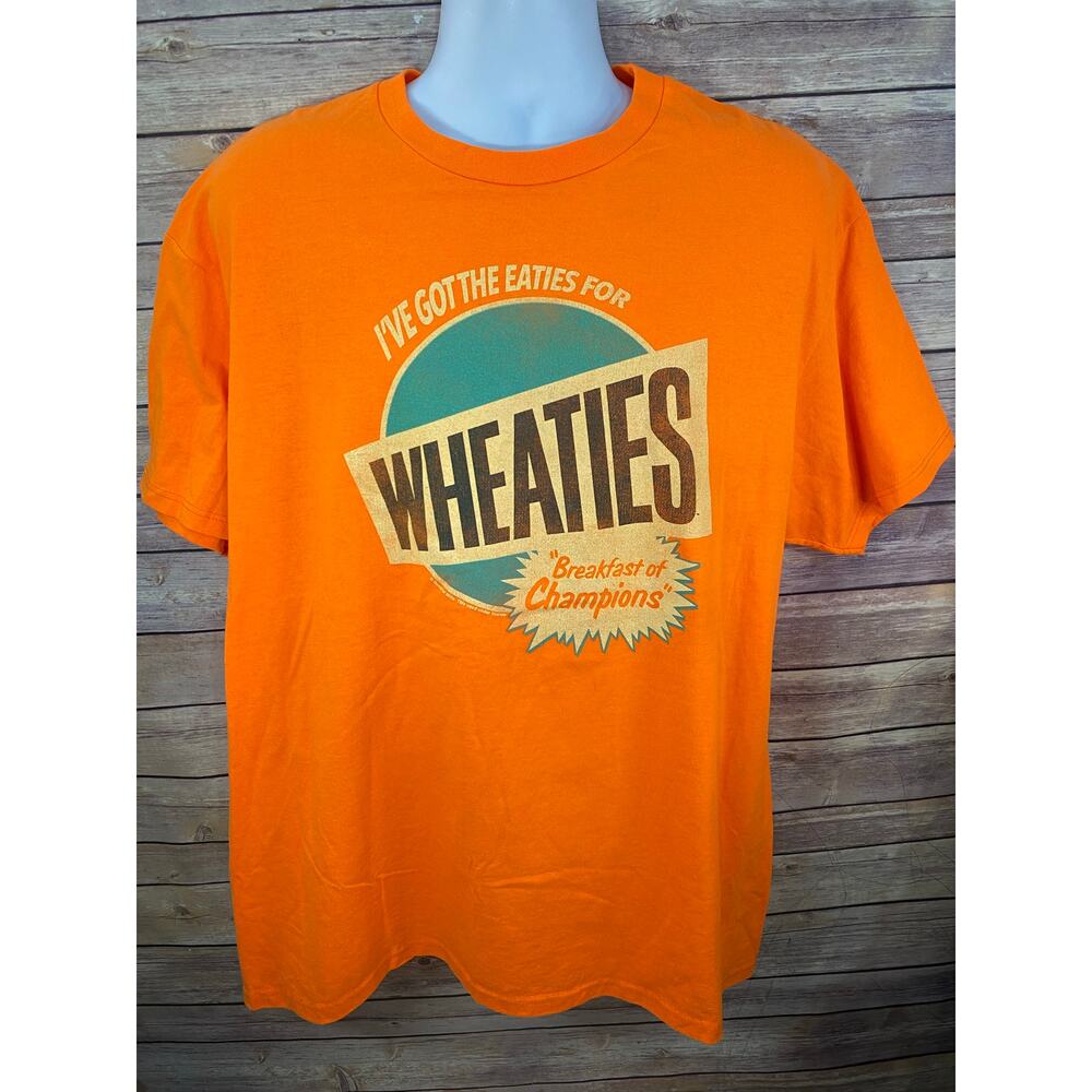 Vintage Men’s Wheaties Breakfast of Champions T-shirt, Orange Size XL
